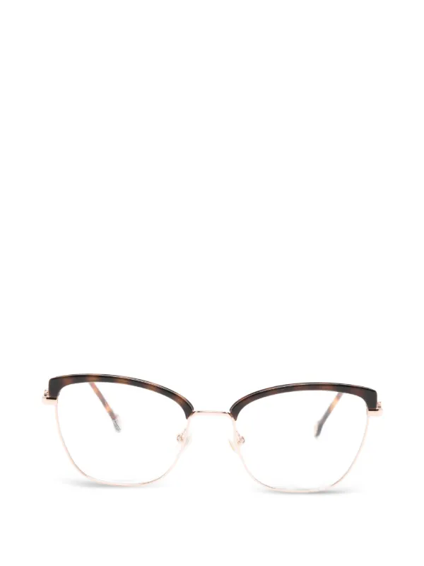 Carolina Herrera Tortoiseshell-effect Geometric-frame Glasses in Pink