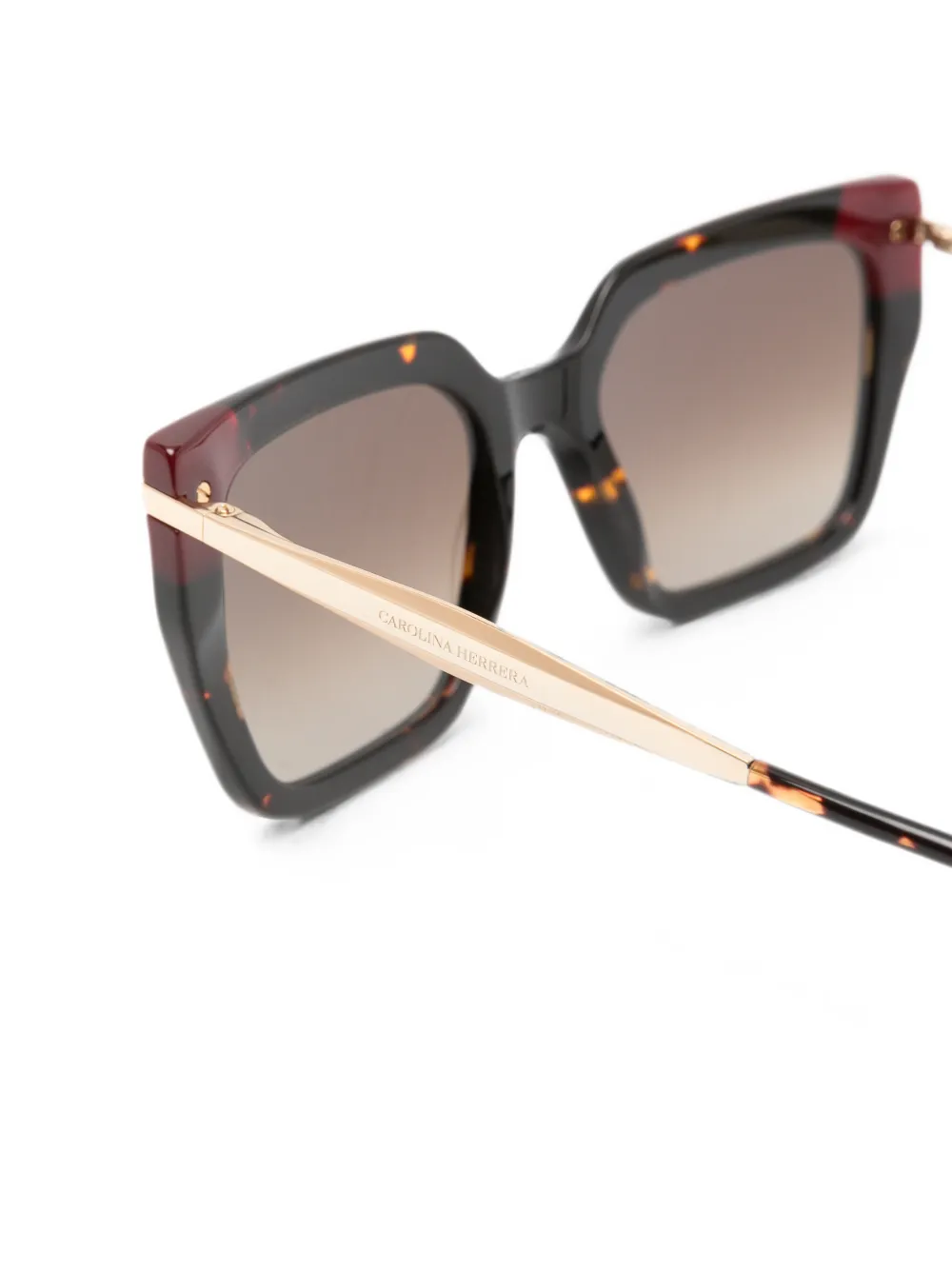 Carolina Herrera tortoiseshell-effect square-frame sunglasses Bruin