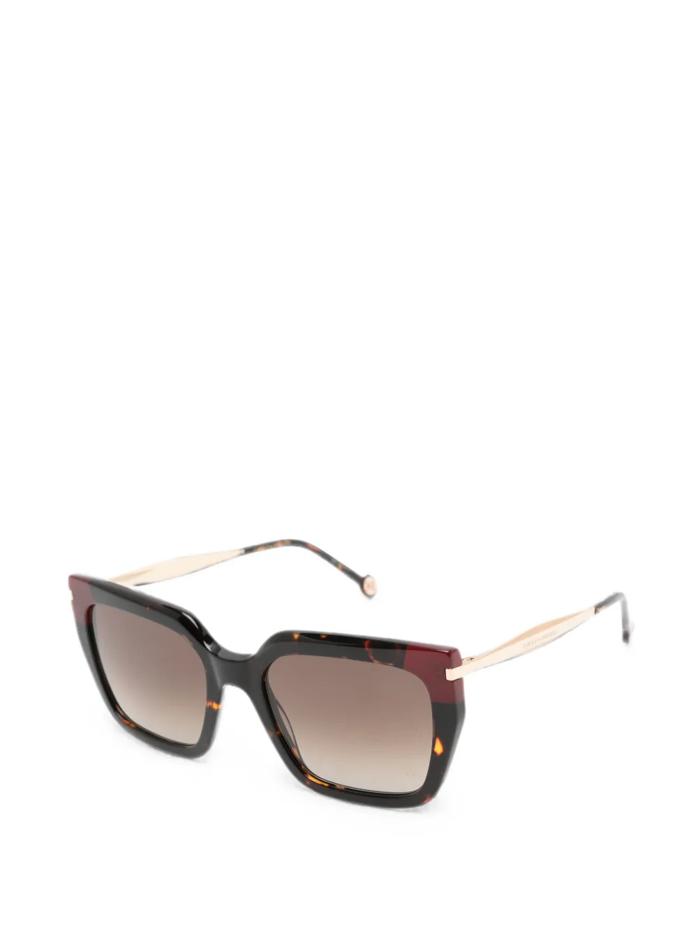 Carolina Herrera tortoiseshell-effect square-frame sunglasses Bruin