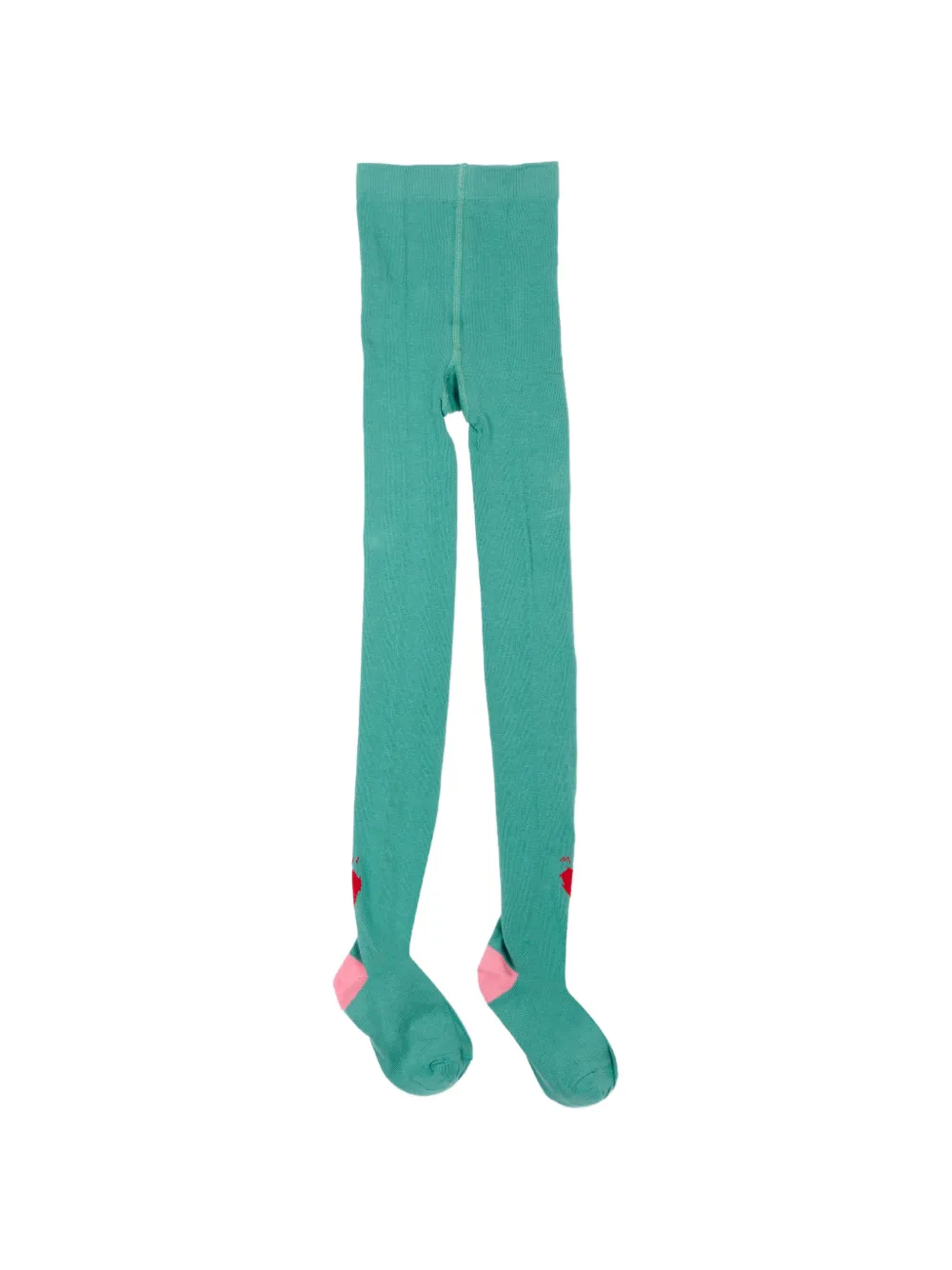 Marni Kids heart-motif logo tights - Verde