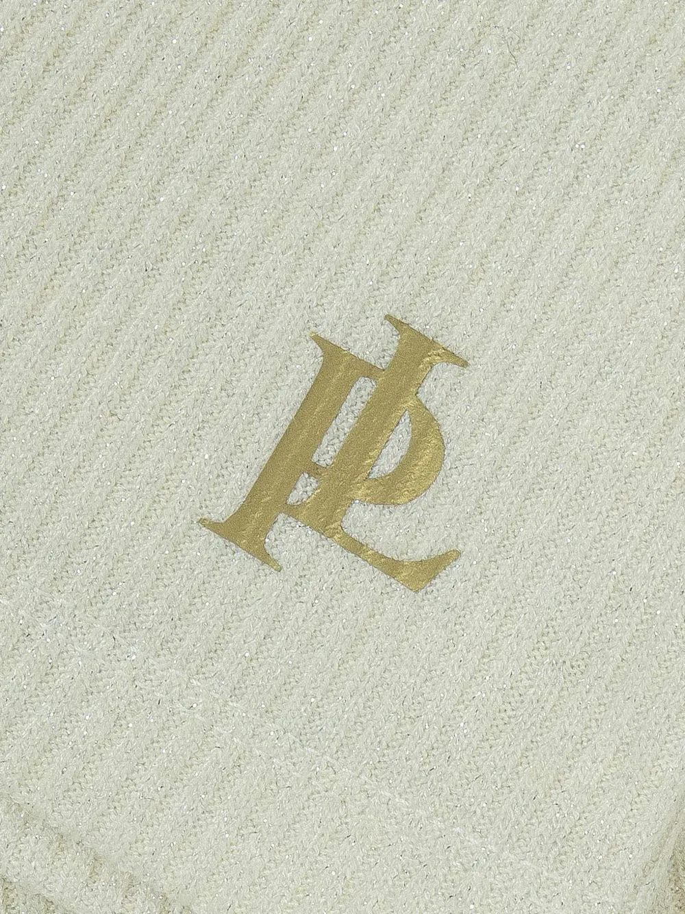 Lapin House Ribgebreide trui met logo-print Beige