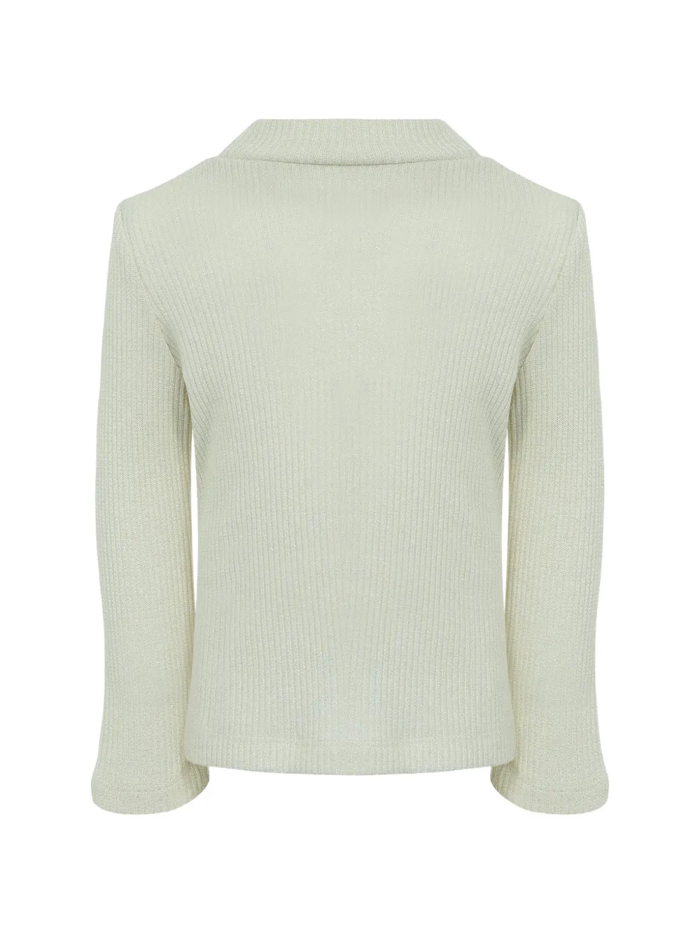 Lapin House Ribgebreide trui met logo-print Beige