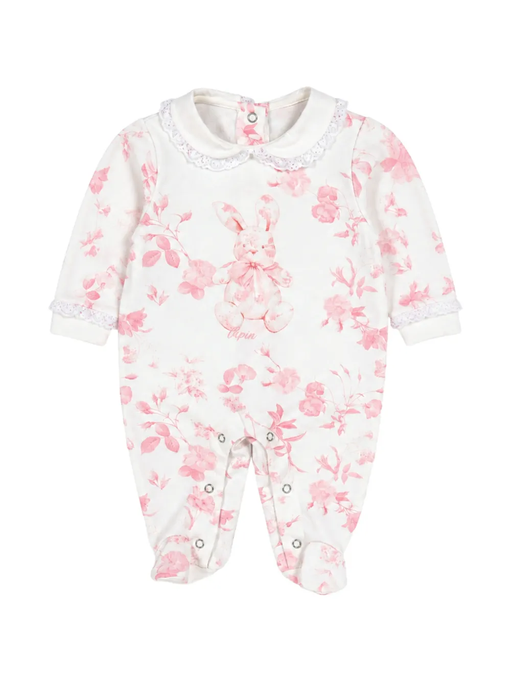 Lapin House Romperset met bloemen-print Wit