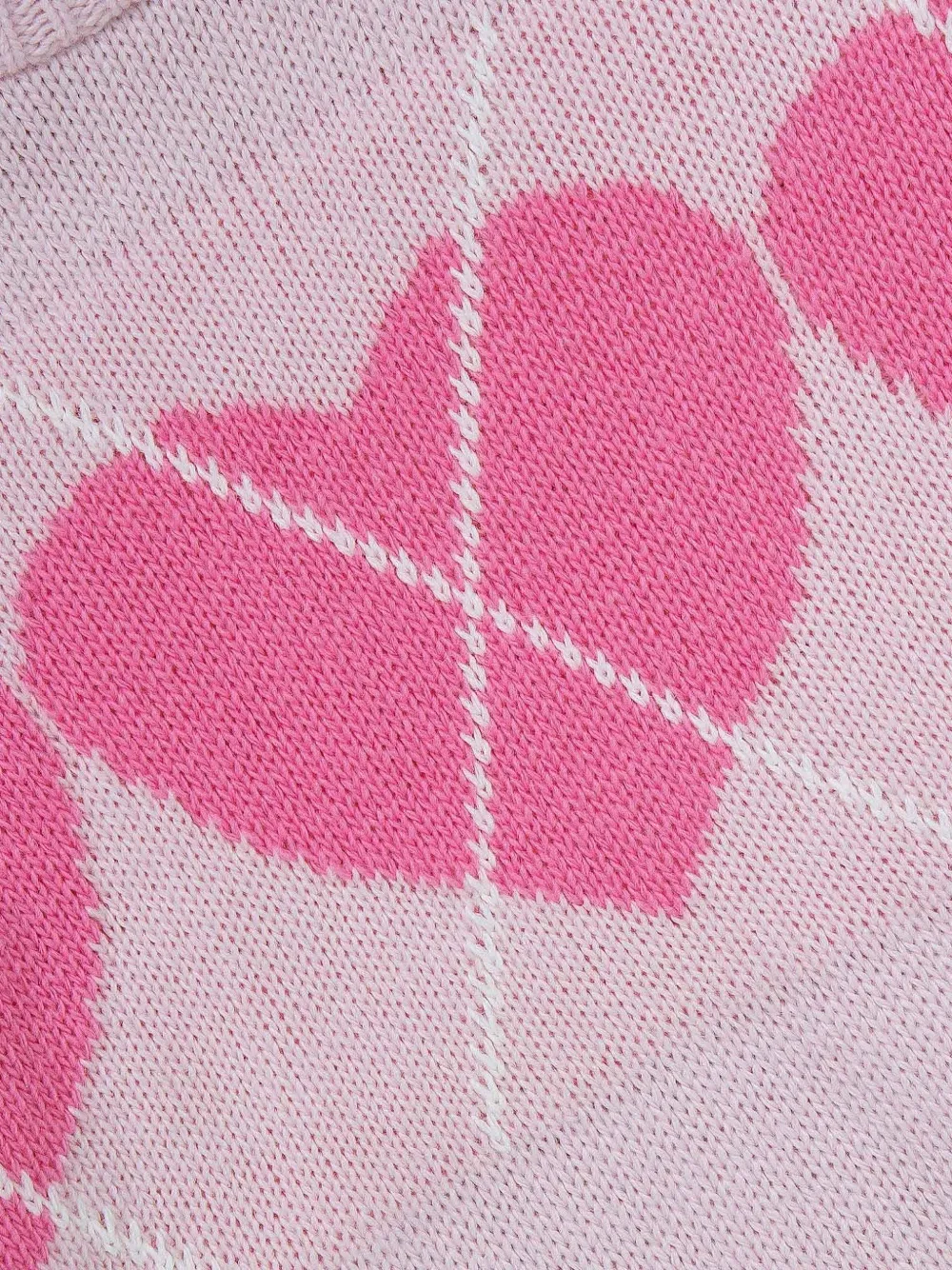 Lapin House Trui met gestreepte afwerking en hart-intarsia Roze