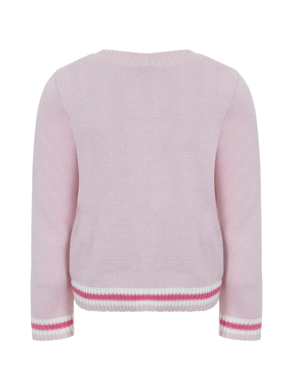 Lapin House Trui met gestreepte afwerking en hart-intarsia Roze