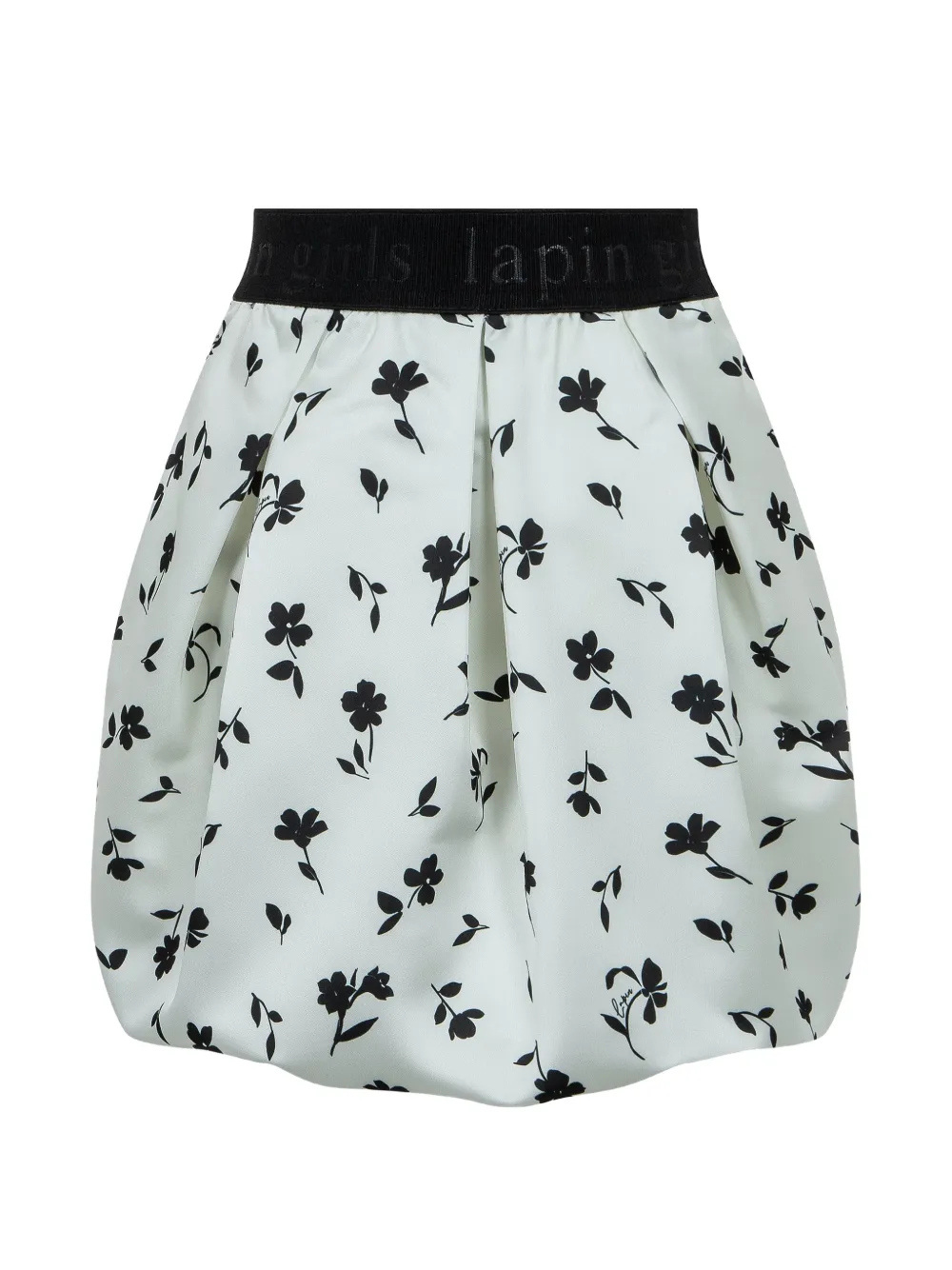 Lapin House Jurk met bloemen-print en plooien Wit