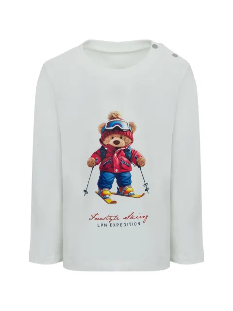 Lapin House teddy-bear print long-sleeve T-shirt