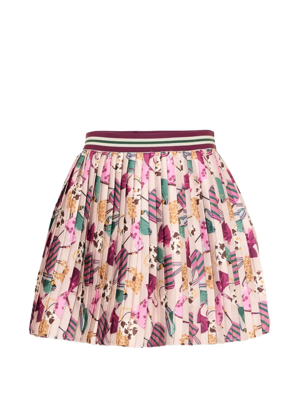 Mayoral pleated graphic-print mini skirt - Toni neutri
