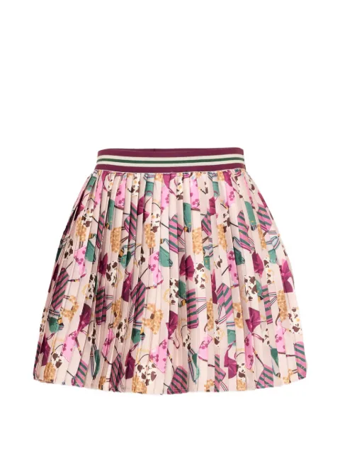 Mayoral pleated graphic-print mini skirt