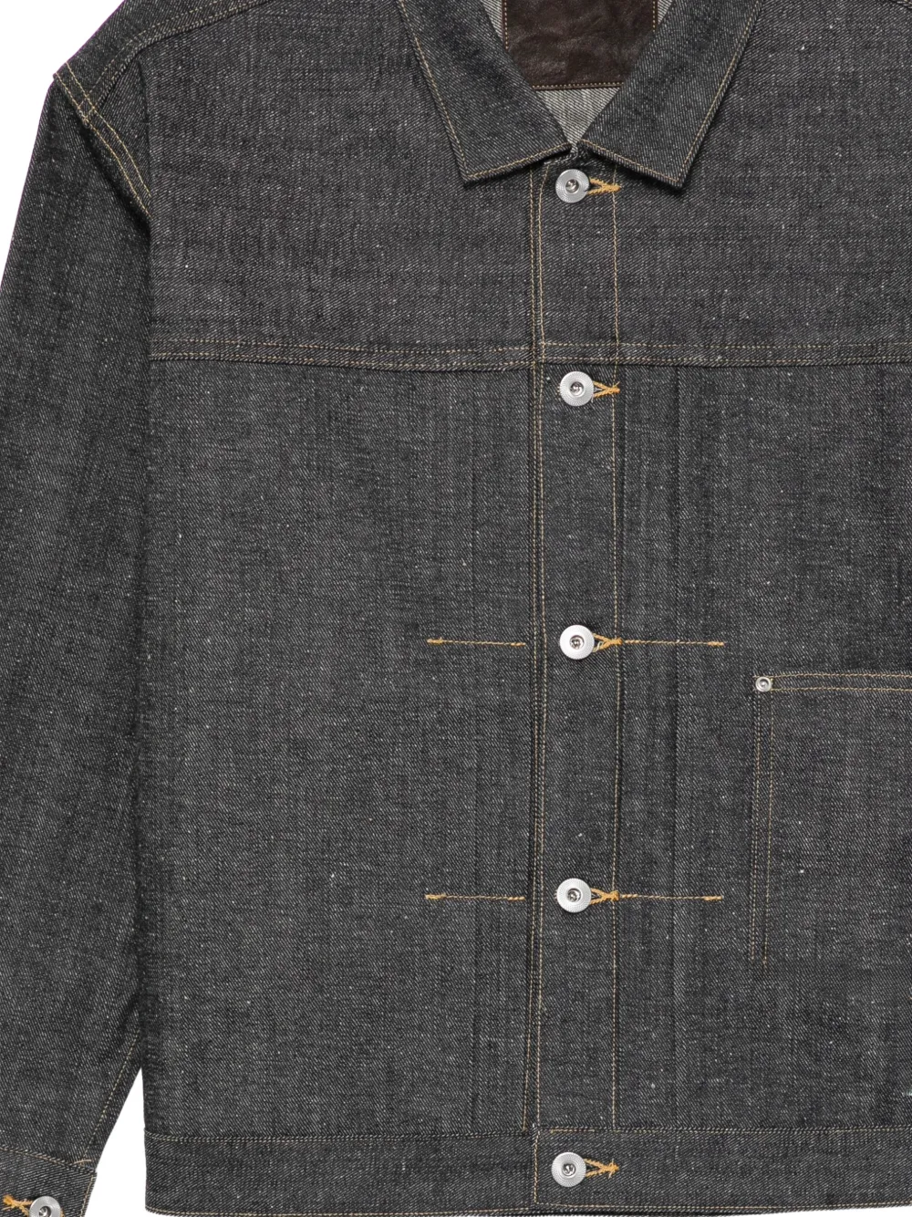 TAIGA TAKAHASHI Geplooid denim jack Blauw