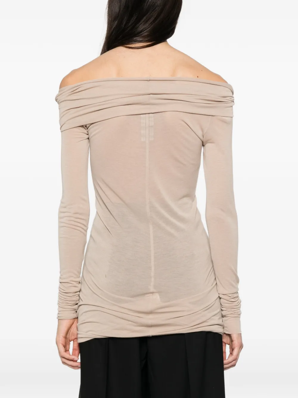 Rick Owens Off-shoulder T-shirt met lange mouwen Beige