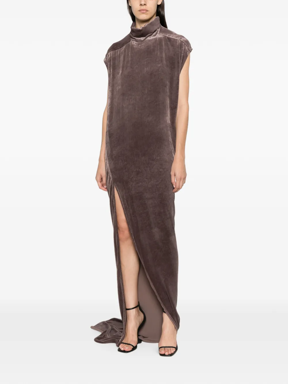 Rick Owens Maxi-jurk met zijsplit Groen