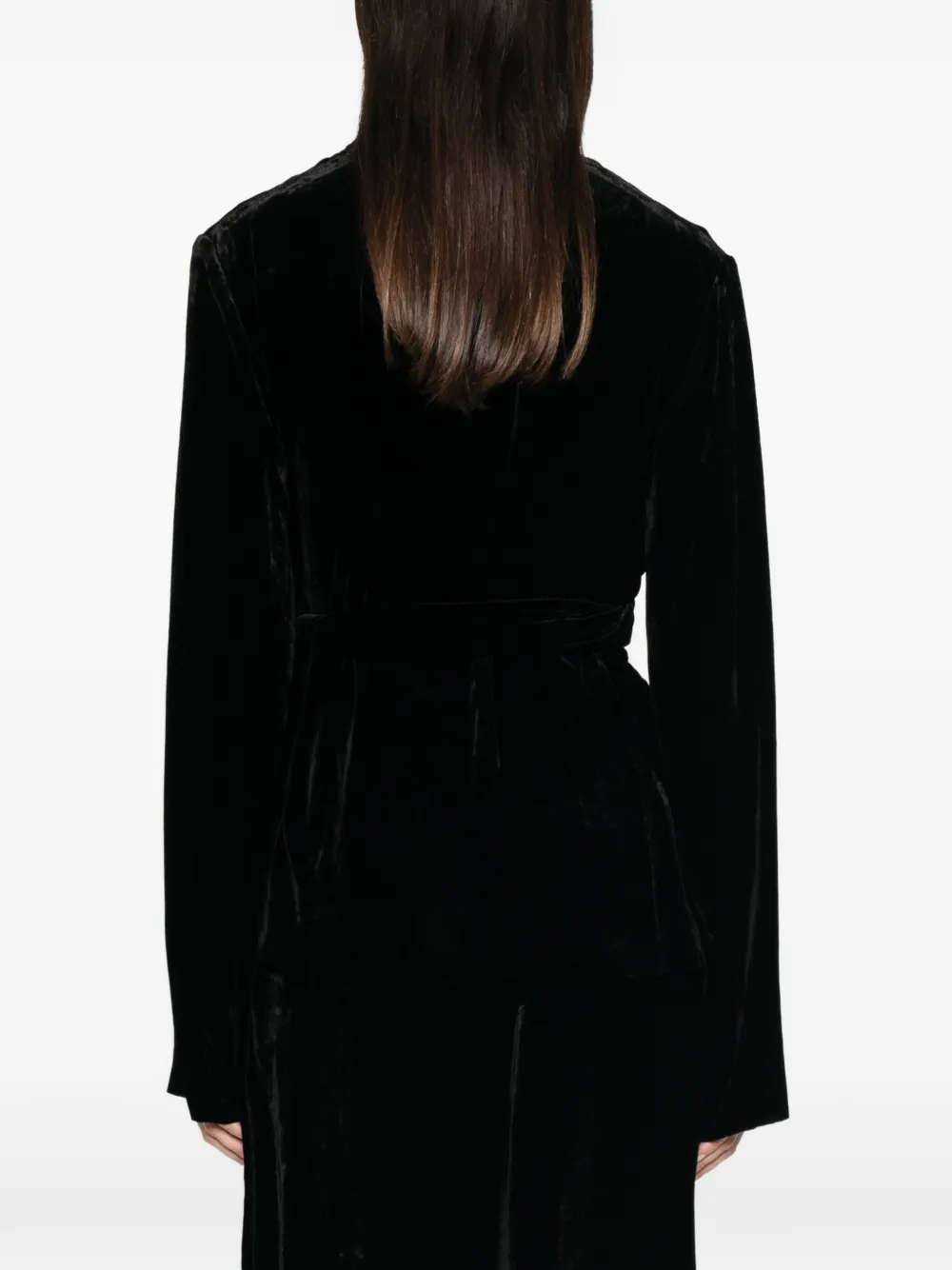 Rick Owens Fluwelen wikkelblouse Zwart