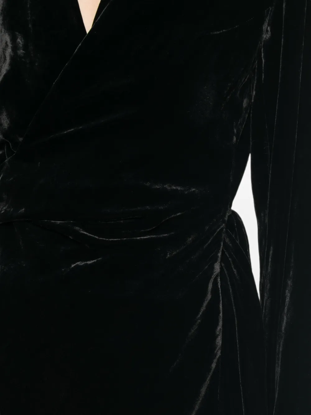 Rick Owens Fluwelen wikkelblouse Zwart