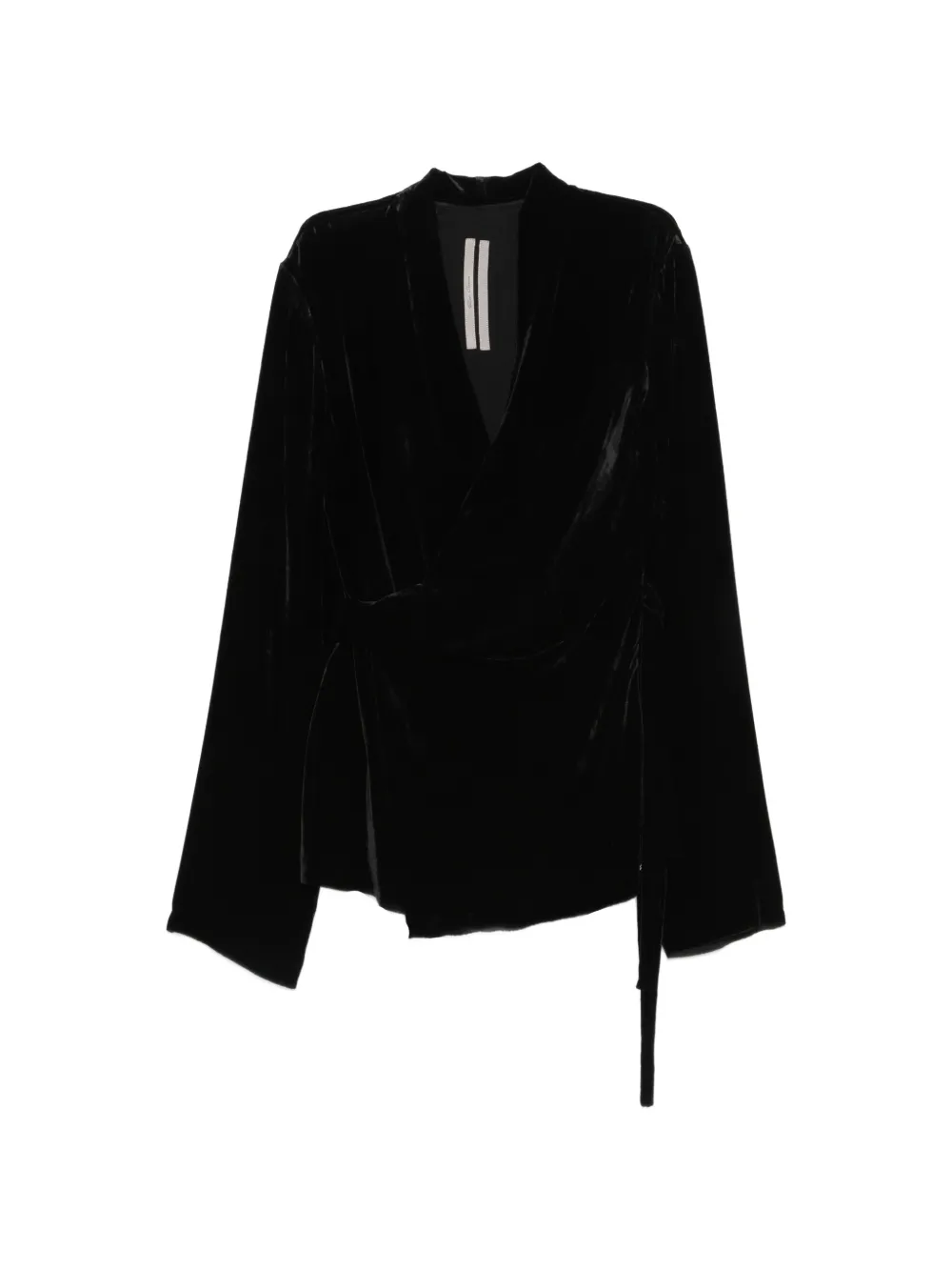Rick Owens velvet wraparound blouse - Nero