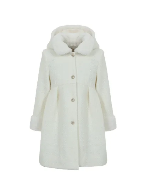 Lapin House faux-fur trim hooded coat