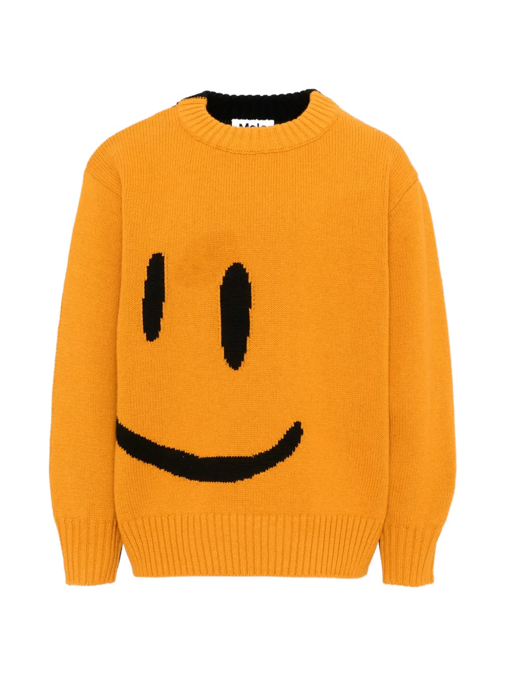 Molo Bello smiley-intarsia knitted sweater - Giallo