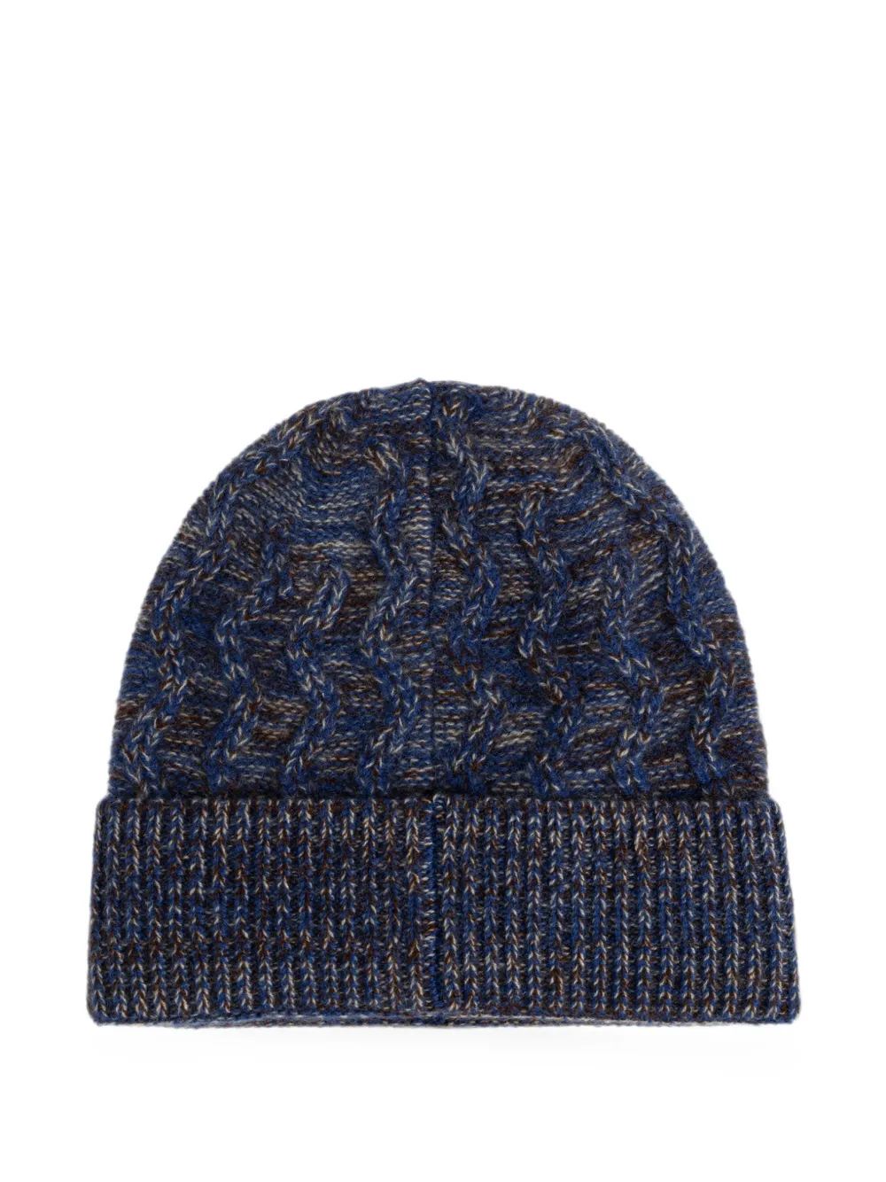 ETRO Kabelgebreide muts met geborduurd logo Blauw