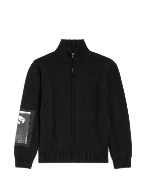 Balenciaga knitted zip-up cardigan with patches