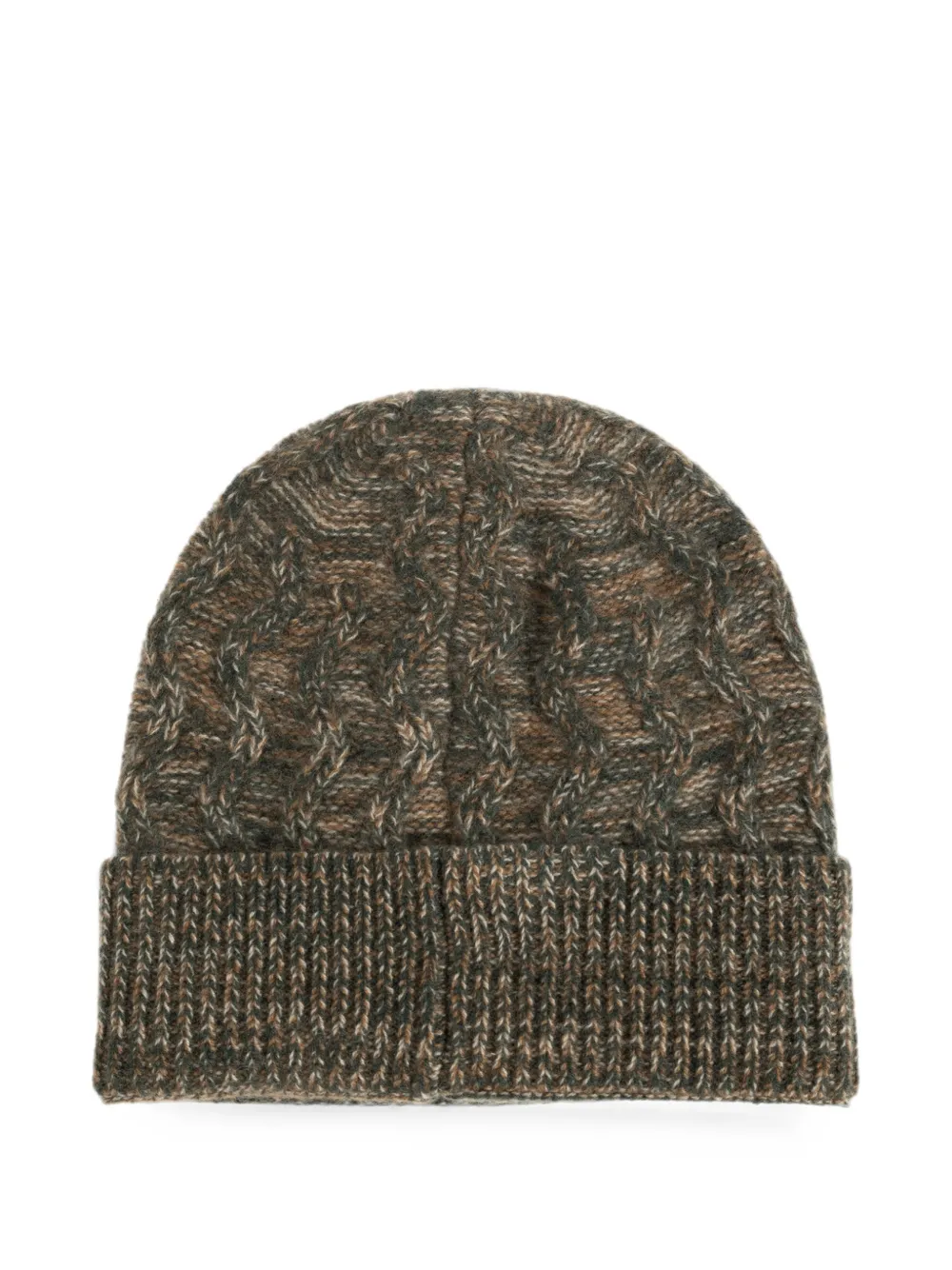ETRO Kabelgebreide muts met geborduurd logo Groen