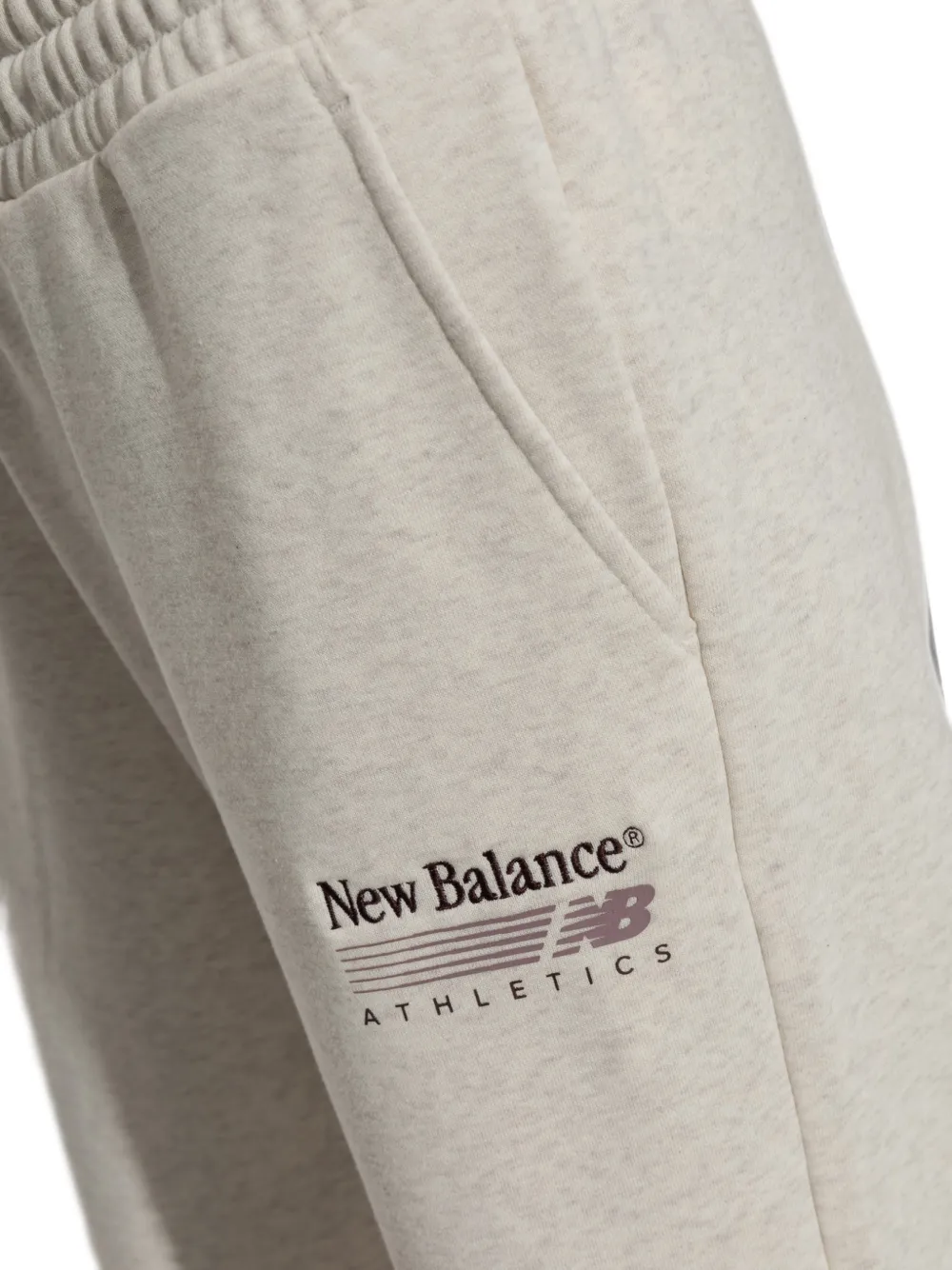 New Balance Trackside logo-print drawstring track pants Beige