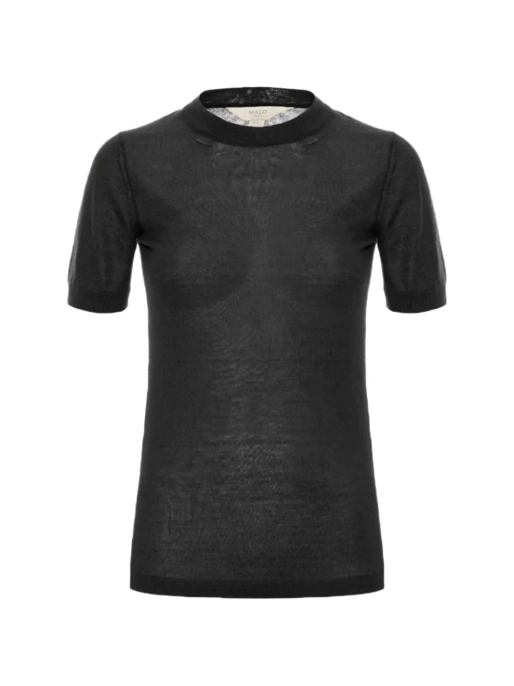 Malo short-sleeve cashmere sweater - Black