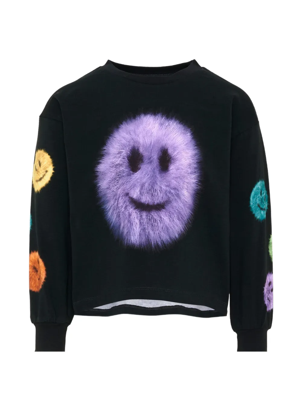 Molo Reniza smiley-print long-sleeve T-shirt - Nero