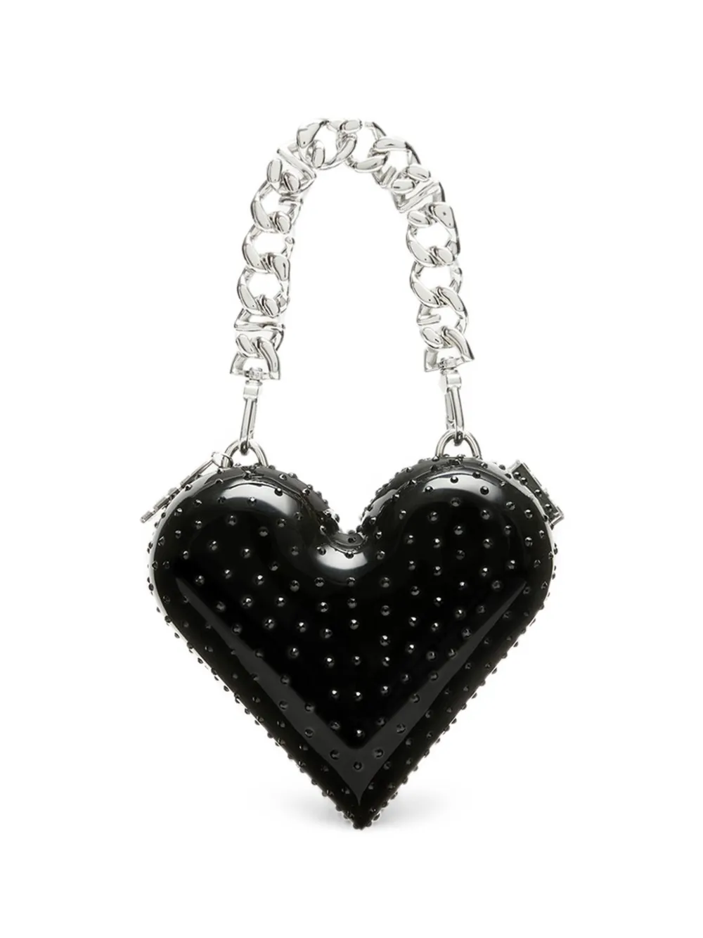 GCDS crystal-embellished heart mini bag - Schwarz