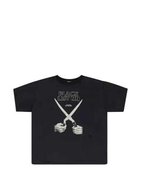 PROTOCOL INDEX distressed graphic-print T-shirt