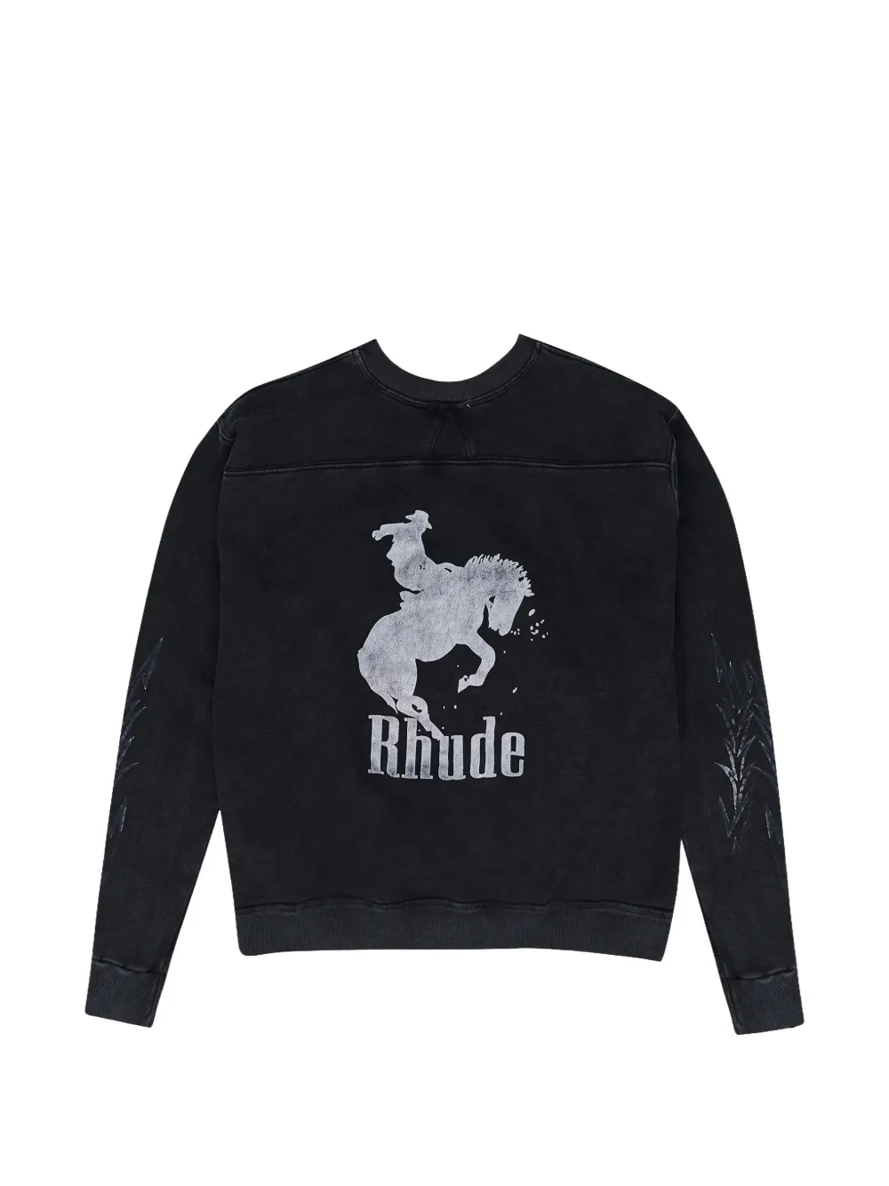 RHUDE horse-print crew-neck sweater - Nero