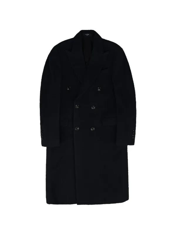 Amiri Double-breasted Peak-lapel Coat in Blue