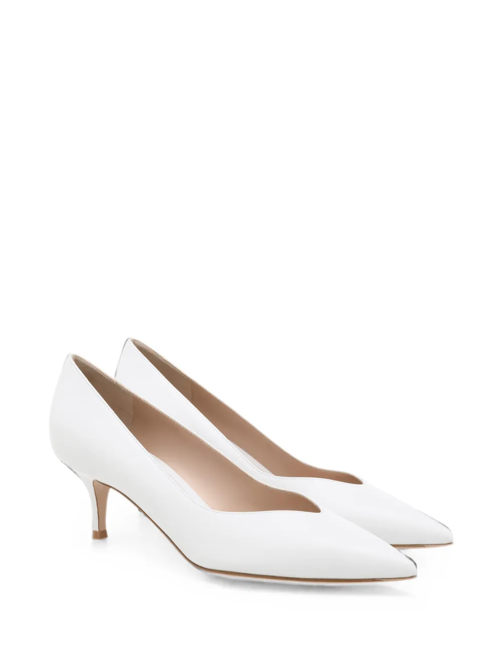 Gianvito Rossi Paris 55 pointed-toe pumps Wit