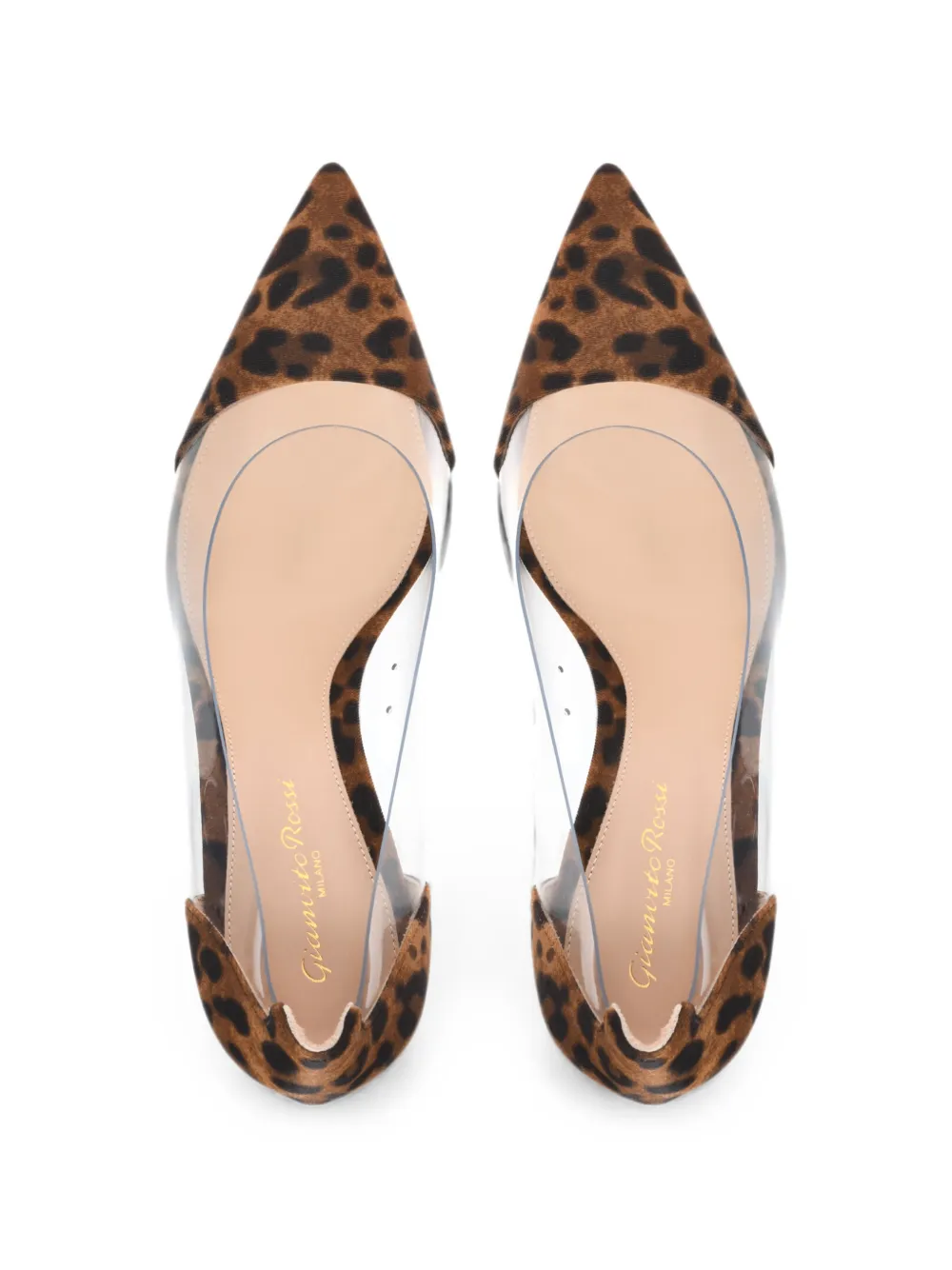 Gianvito Rossi Plexi 85 leopard-print pumps Bruin