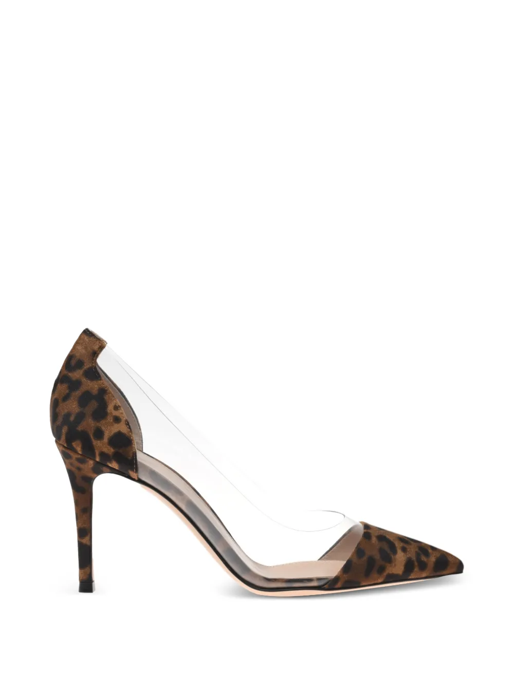 Gianvito Rossi Plexi 85 leopard-print pumps Bruin