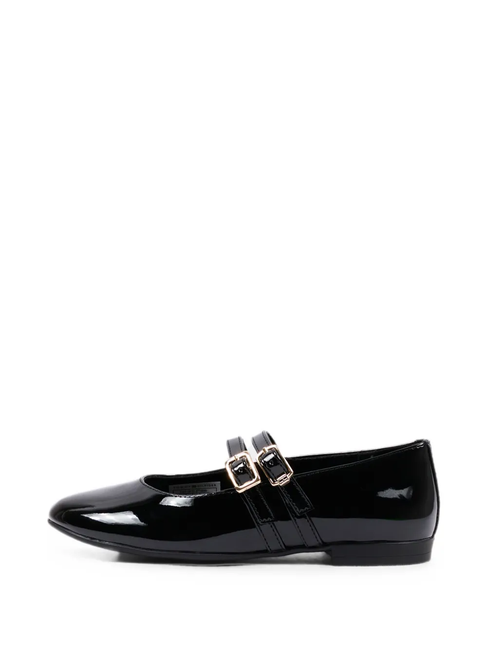 Tommy Hilfiger Junior double buckle-fastening leather ballet flats Zwart