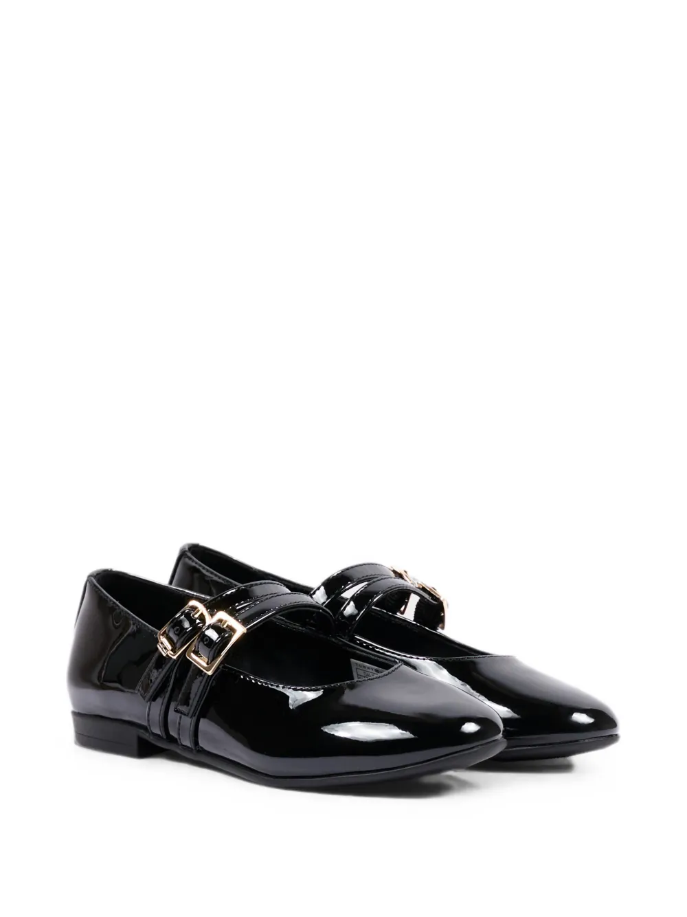 Tommy Hilfiger Junior double buckle-fastening leather ballet flats Zwart