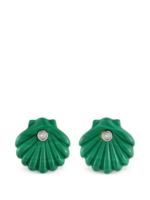 Mateo Venus carved malachite and diamonds earrings