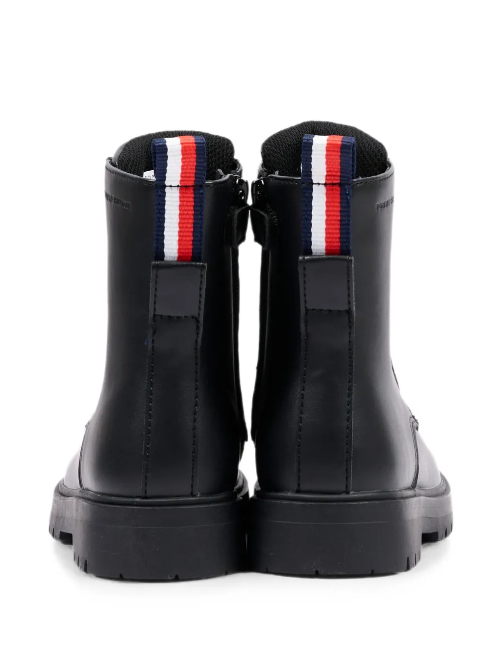 Tommy Hilfiger Junior lace-up leather boots Zwart