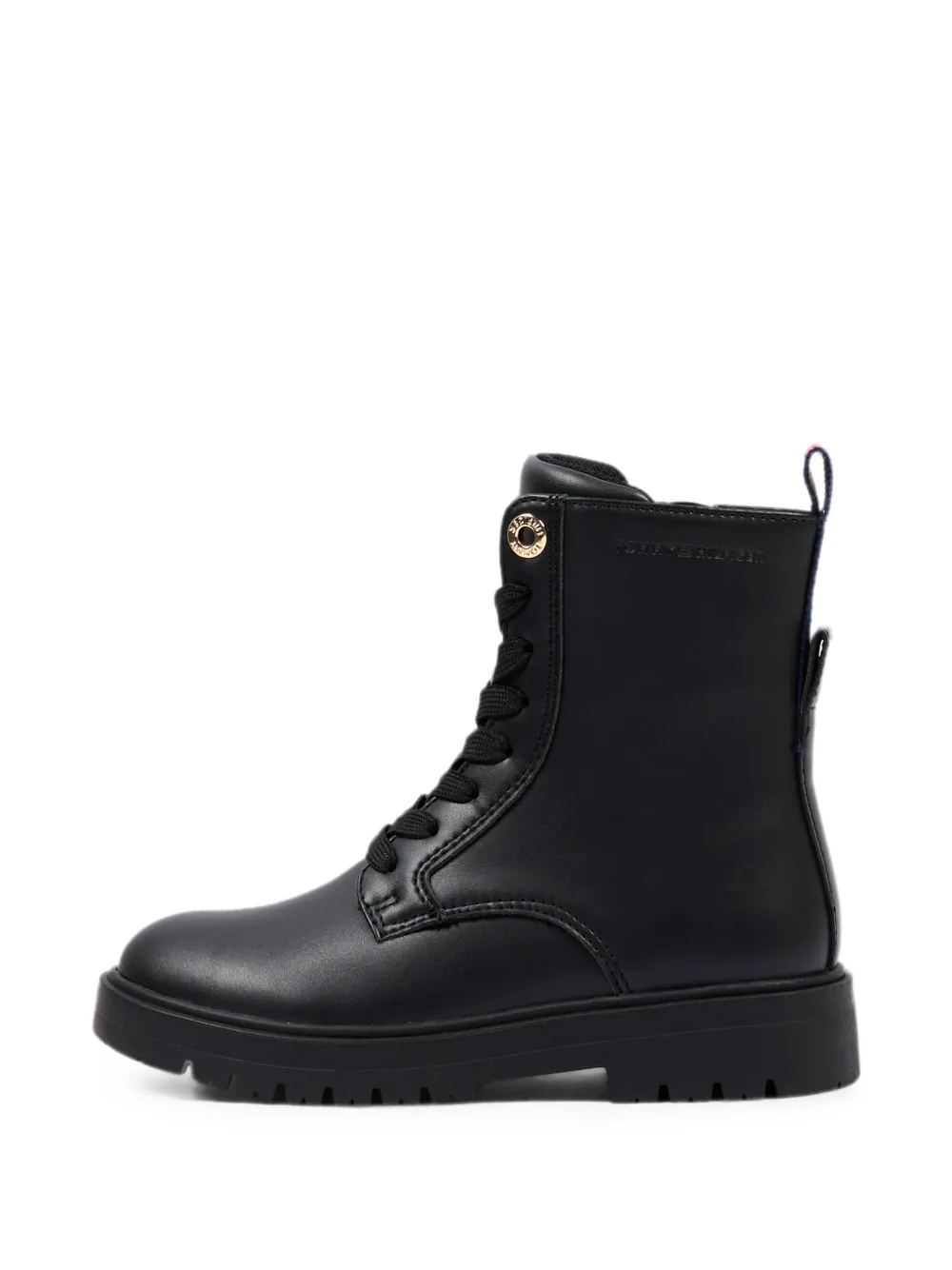 Tommy Hilfiger Junior lace-up leather boots Zwart