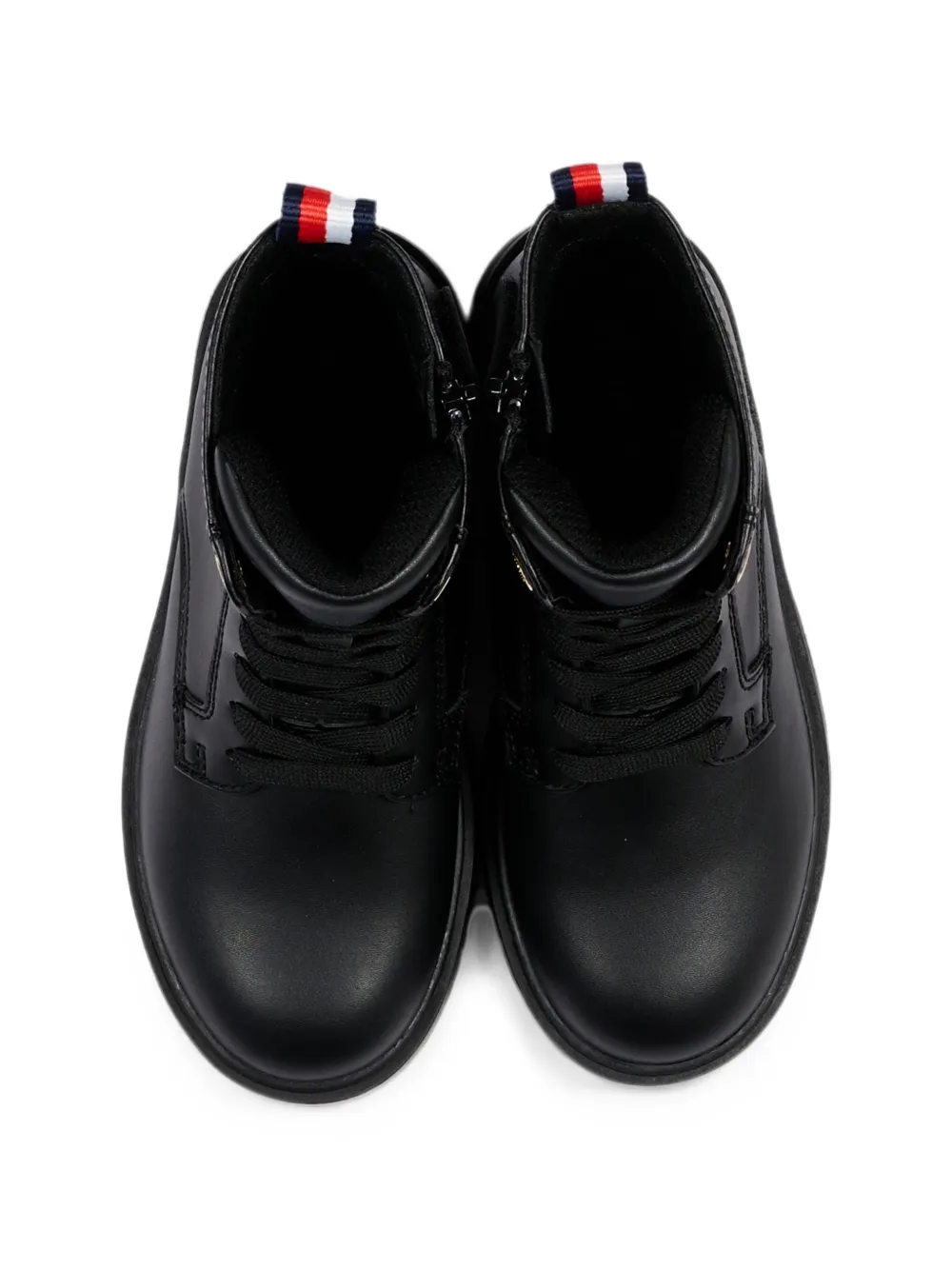 Tommy Hilfiger Junior lace-up leather boots Zwart
