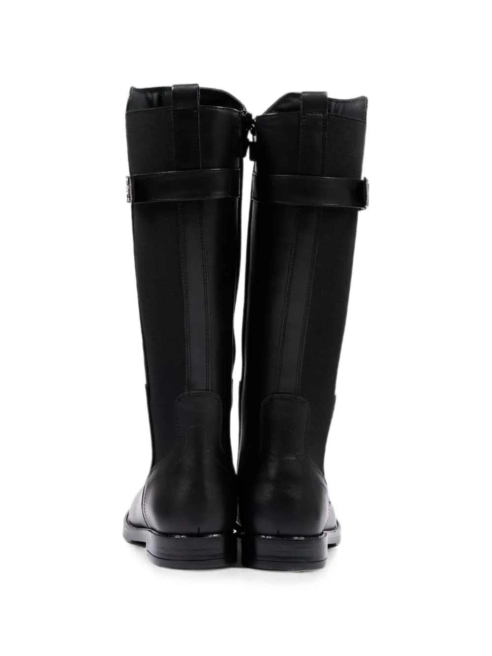 Tommy Hilfiger Junior logo-plaque buckled knee-high boots Zwart