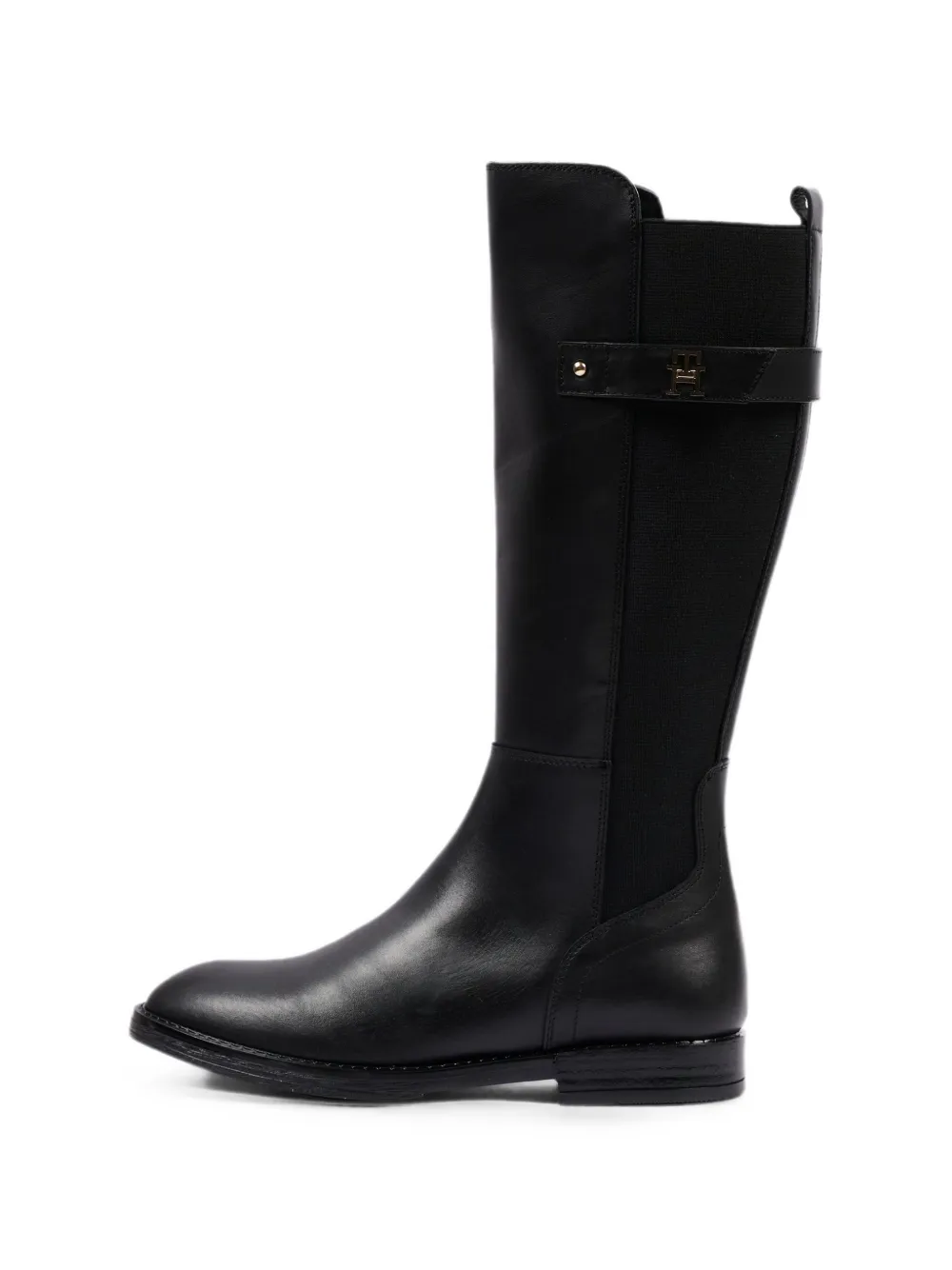 Tommy Hilfiger Junior logo-plaque buckled knee-high boots Zwart
