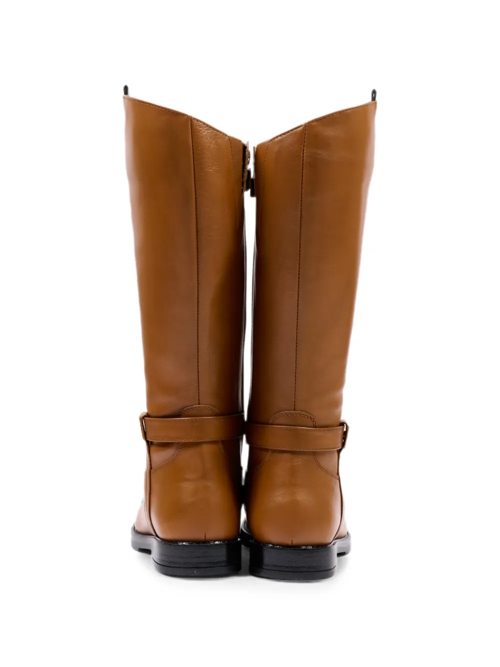 Tommy Hilfiger Junior monogram-plaque leather boots Bruin