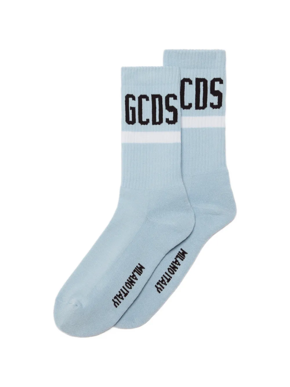 GCDS Sokken met intarsia logo Blauw