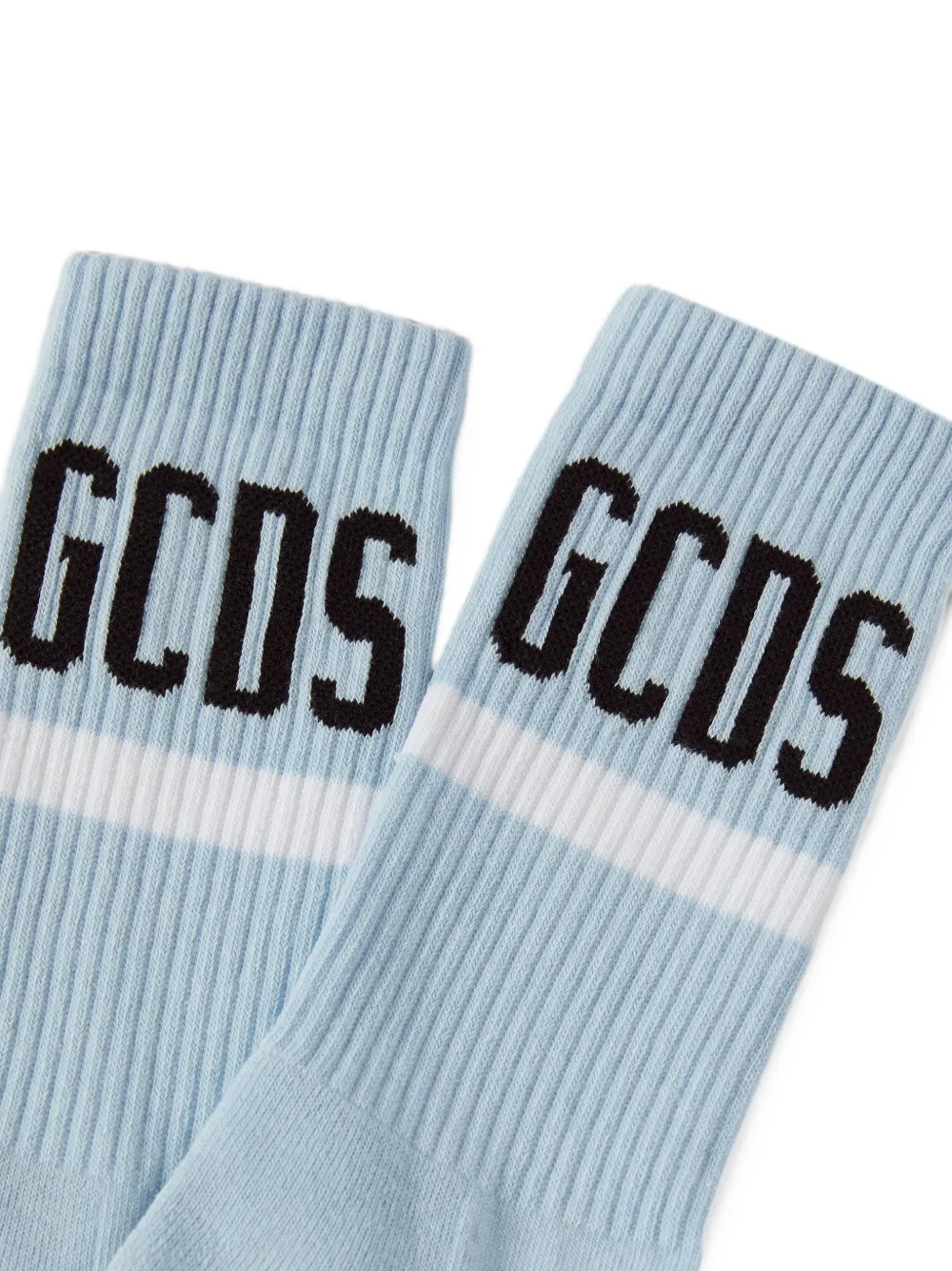 GCDS Sokken met intarsia logo Blauw