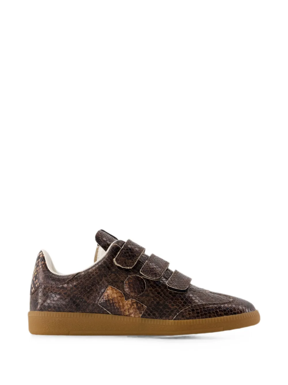 ISABEL MARANT Beth snakeskin-effect touch-strap sneakers - Braun