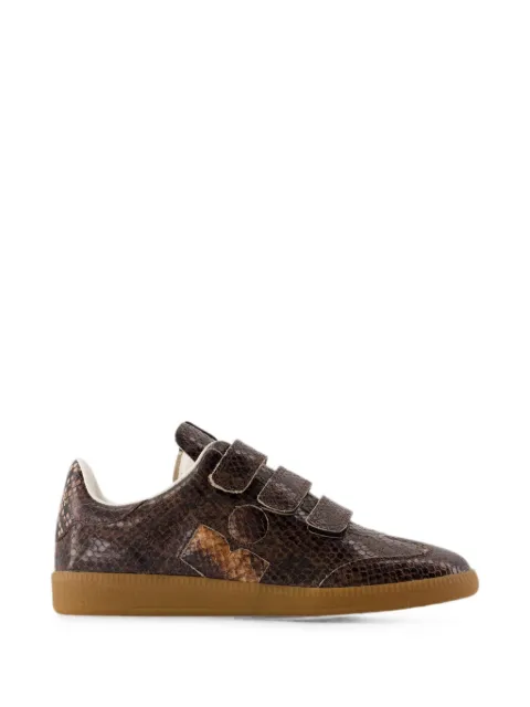 ISABEL MARANT Beth snakeskin-effect touch-strap sneakers
