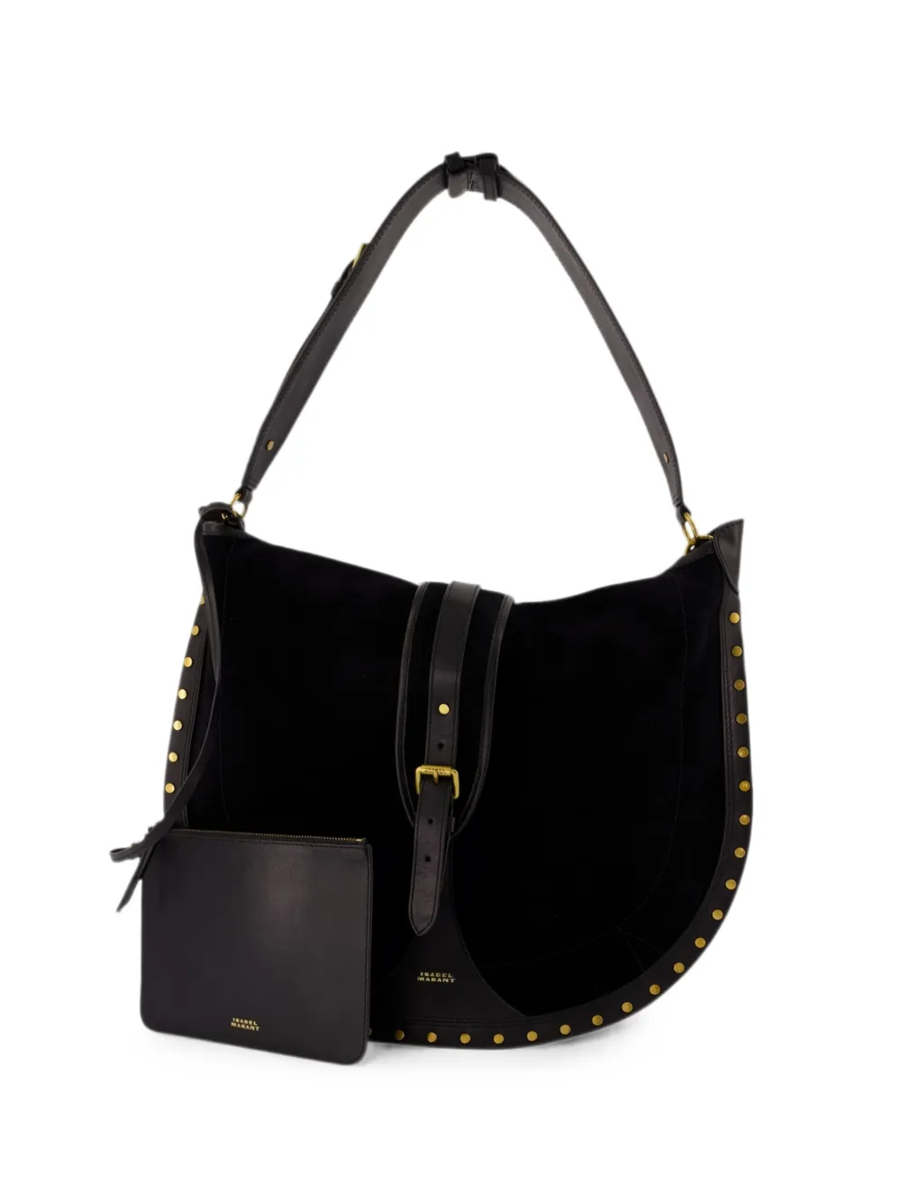 ISABEL MARANT Oskan Soft studded shoulder bag - Nero