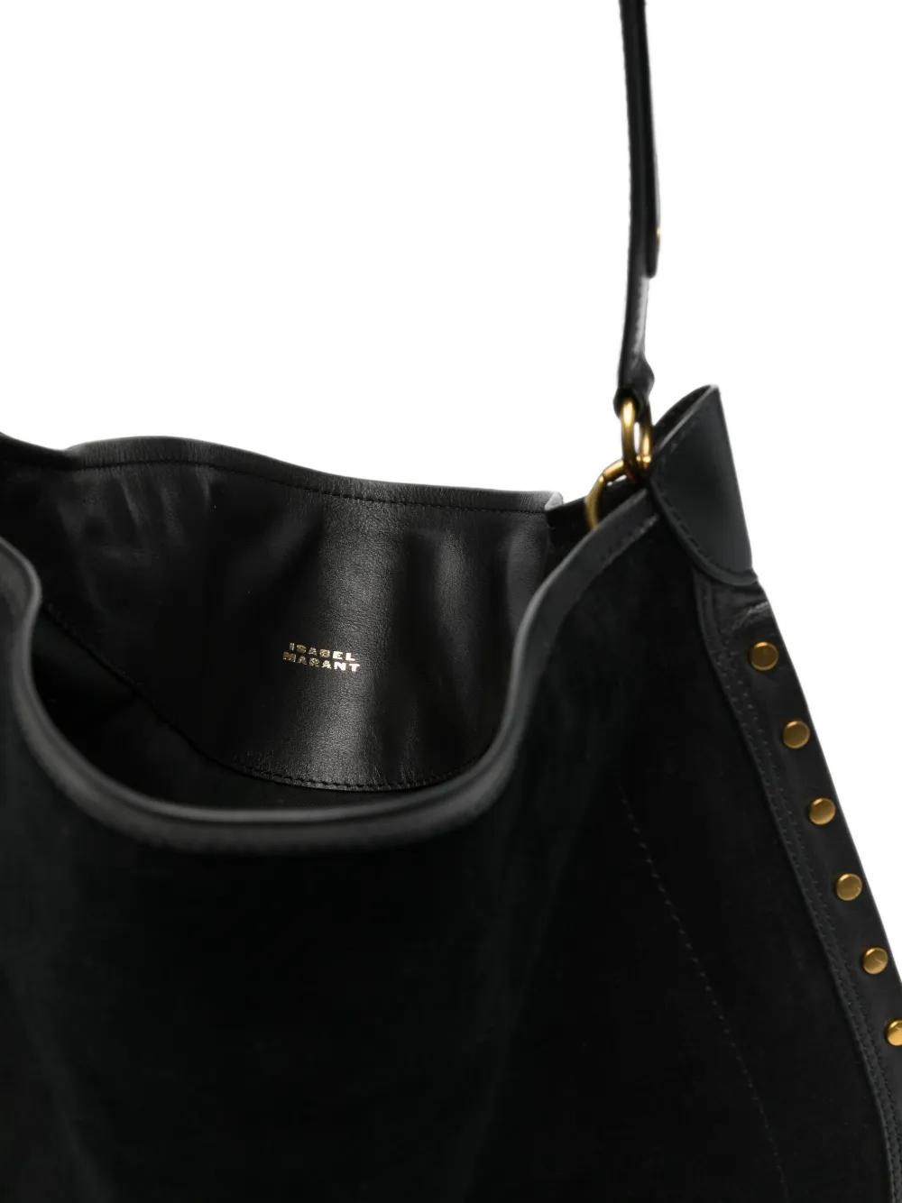 ISABEL MARANT Oskan Soft schoudertas met studs Zwart