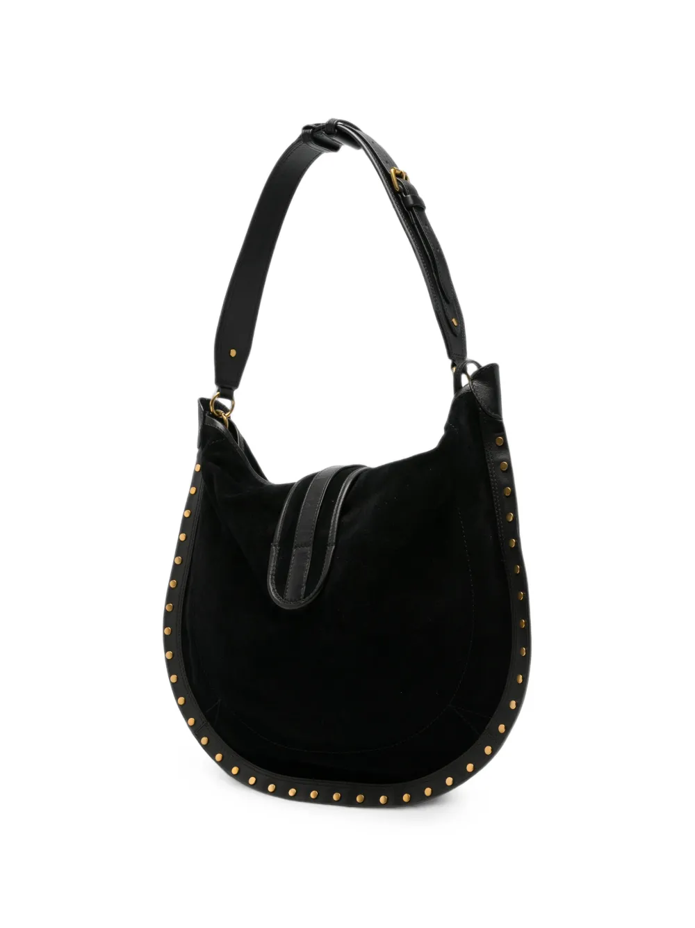 ISABEL MARANT Oskan Soft schoudertas met studs Zwart